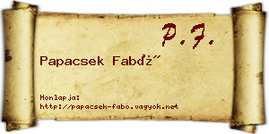 Papacsek Fabó névjegykártya
